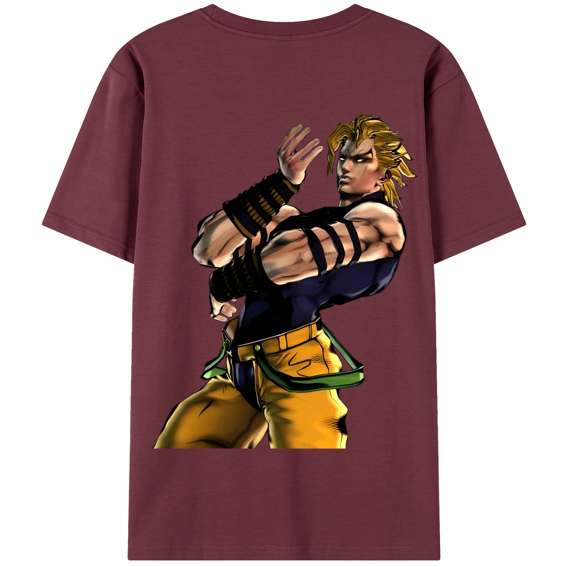 （画像用） ジョジョの奇妙な冒険 ディオ?ブランドー JoJo's Bizarre Adventure Dio Brando 綿100％半袖Tシャツ（背面プリント）